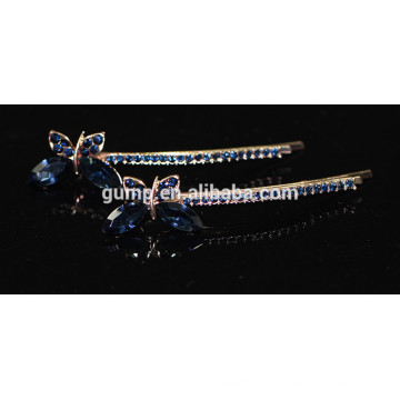 2015 Fashion Butterfly Shape Rhinestone Barrette Crystal Bobby pin